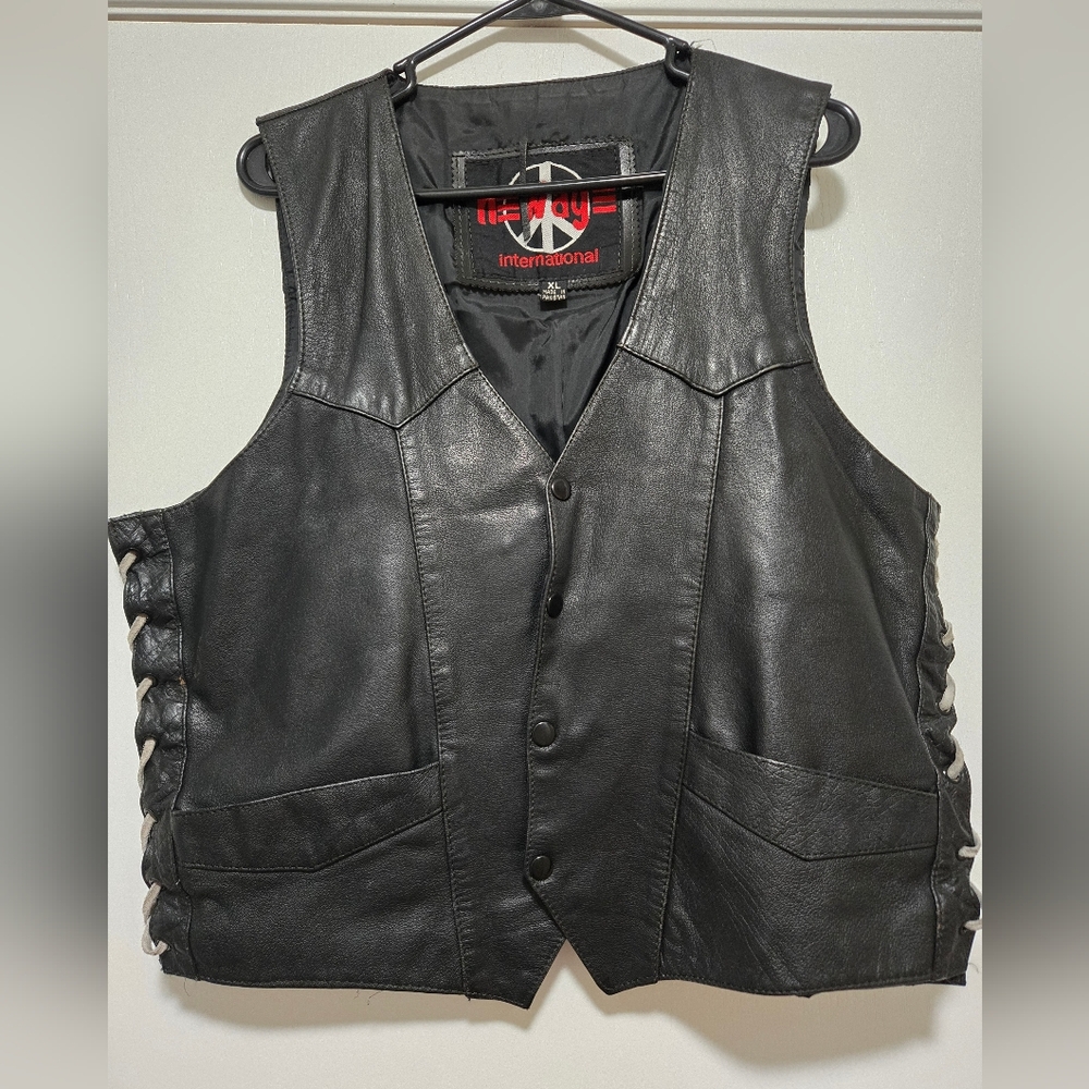 New Age International Leather Vest